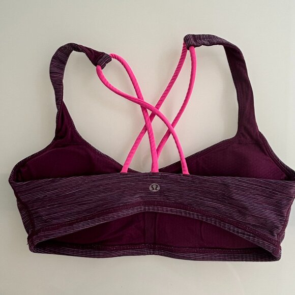 Lululemon Sports Bra & Purple& Black Color & Pink Strap - Picture 3 of 4